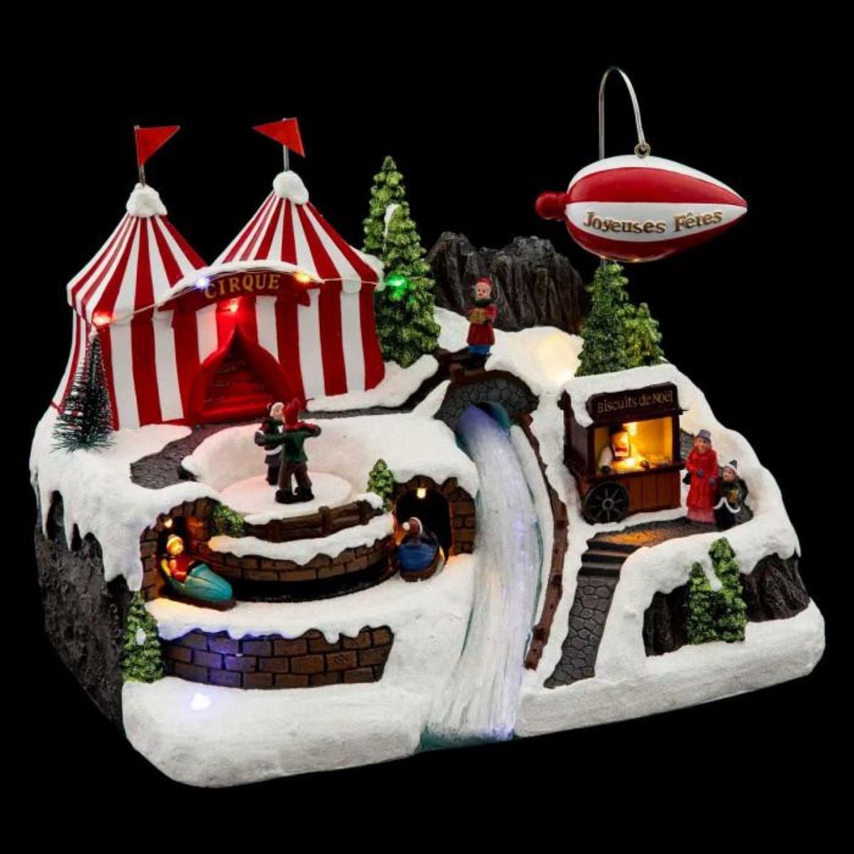 FEERIC LIGHT & CHRISTMAS Village de Noël  Dirigeable  31cm Multicolore
