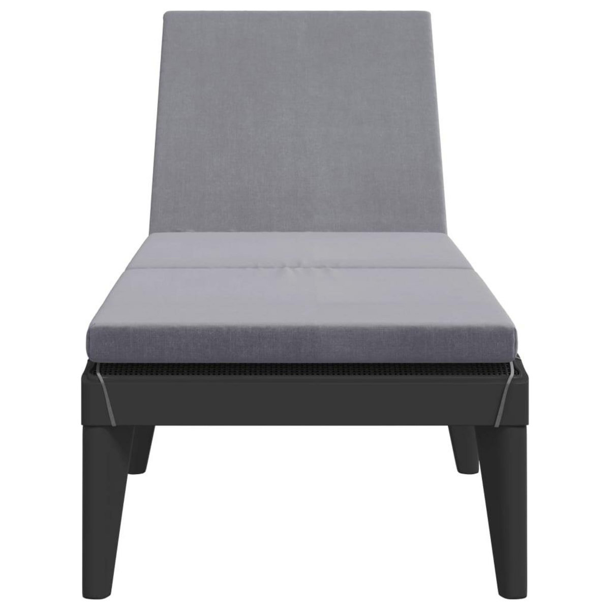 VIDAXL Chaise longue avec coussin anthracite 186x60x29 cm PP