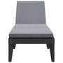 Voir la diapositive 4 : VIDAXL Chaise longue avec coussin anthracite 186x60x29 cm PP