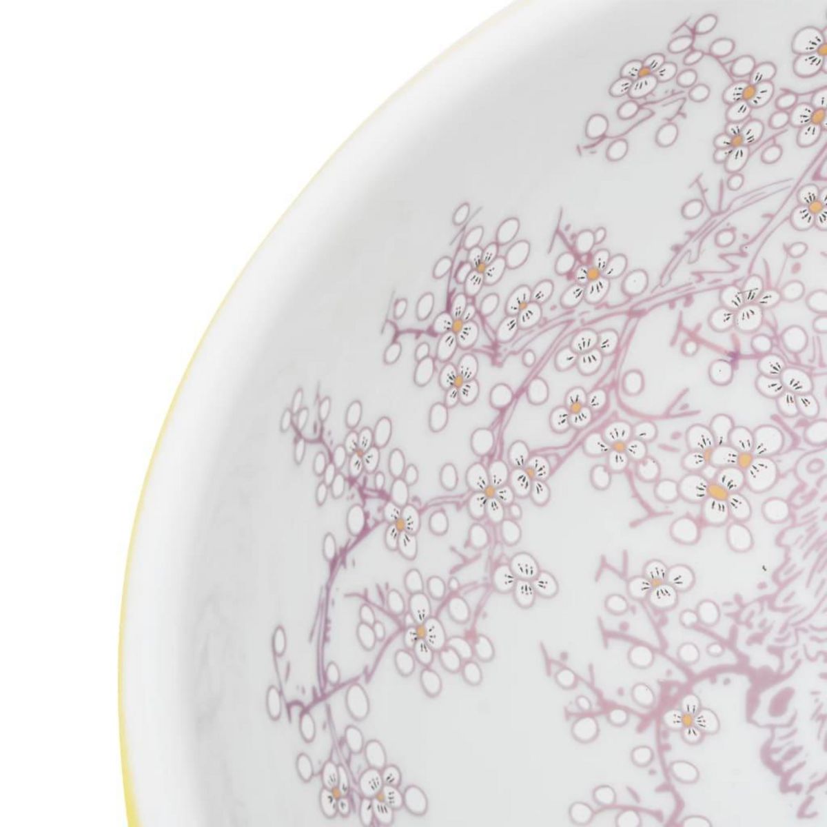 VIDAXL Vasque a poser blanc et jaune rond Φ41x14 cm ceramique