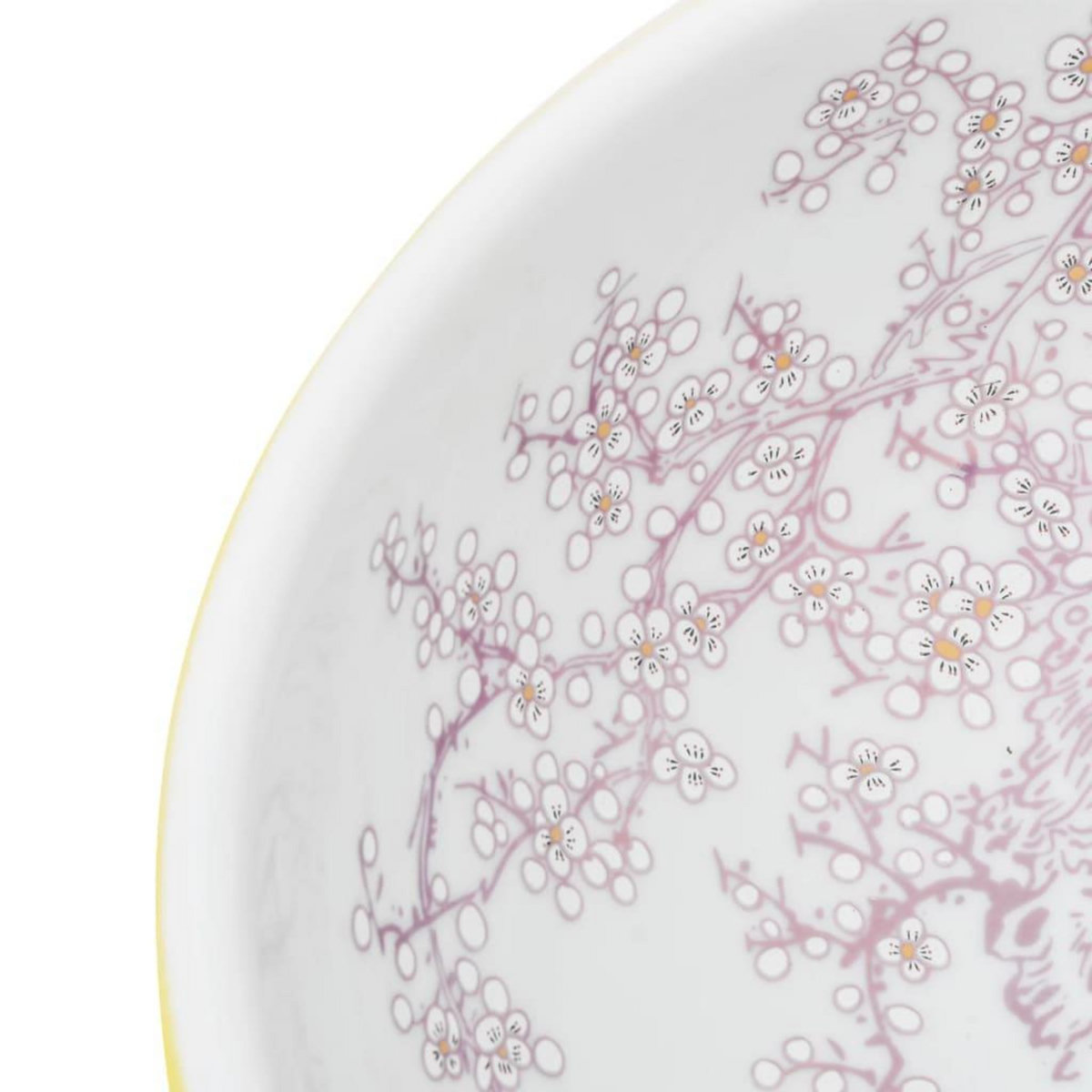 VIDAXL Vasque a poser blanc et jaune rond Φ41x14 cm ceramique