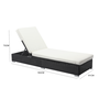 Voir la diapositive 4 : CONCEPT USINE Bain de soleil en résine tressée noir et matelas blanc SUNNY