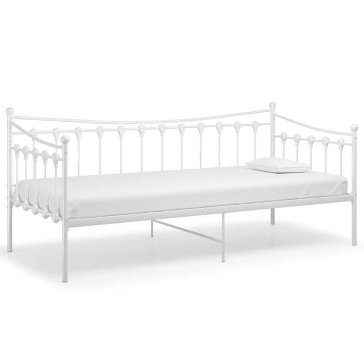 VIDAXL Cadre de canapé lit sans matelas blanc métal 90x200 cm