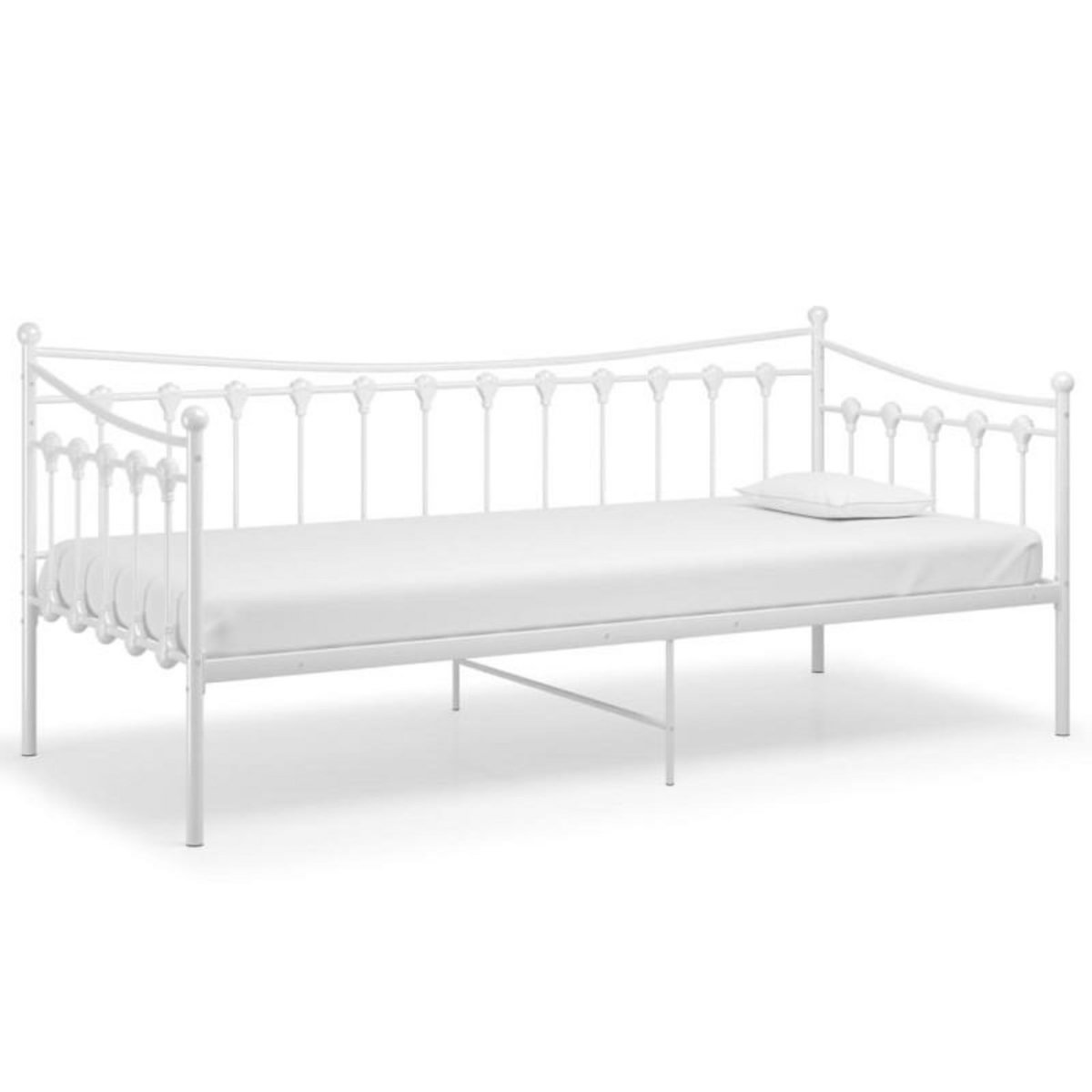 VIDAXL Cadre de canapé lit sans matelas blanc métal 90x200 cm