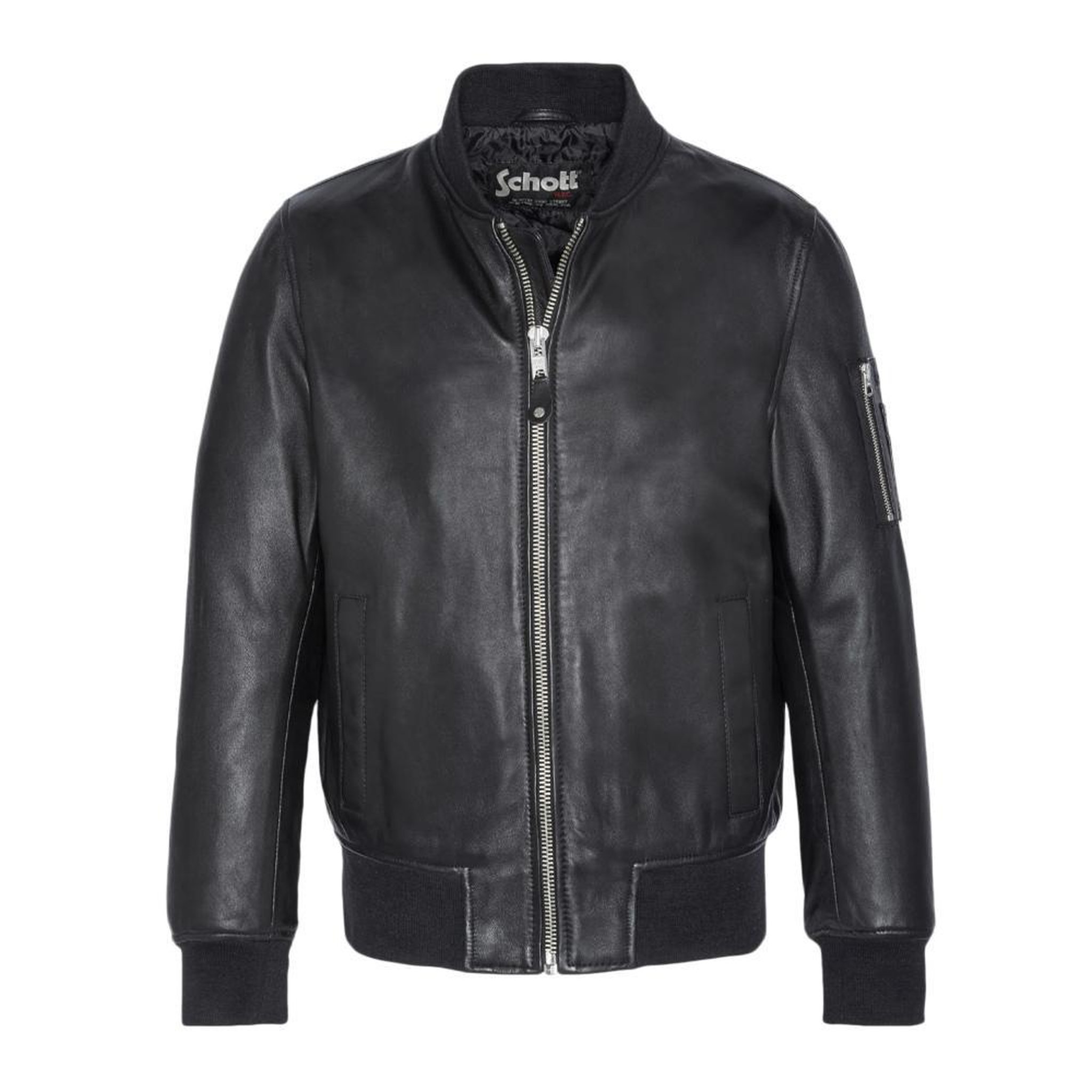 Schott Blouson cuir noir homme schott lcbomba. Coloris disponibles : Noir
