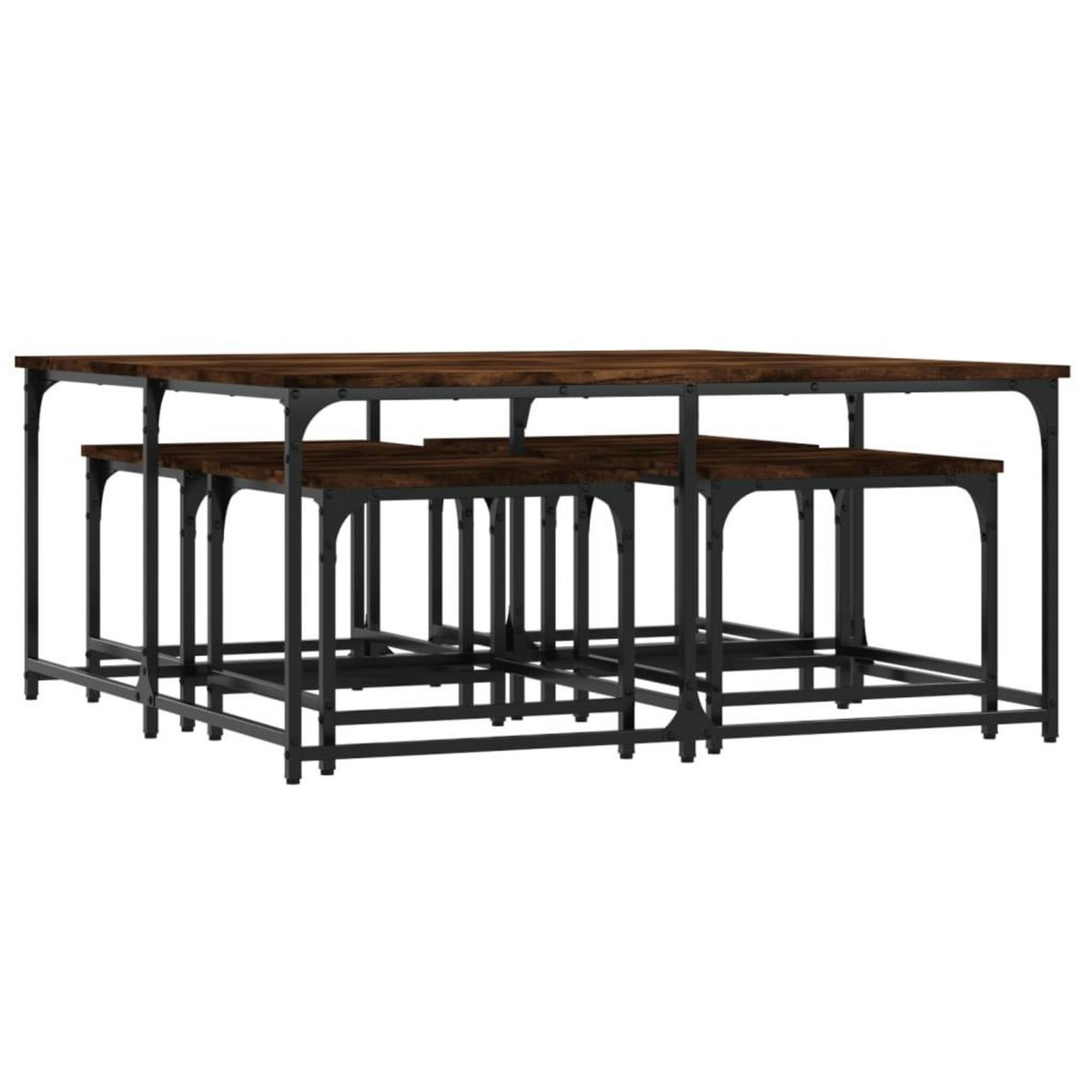 VIDAXL Tables basses gigognes 5 pcs chene fume bois d'ingenierie