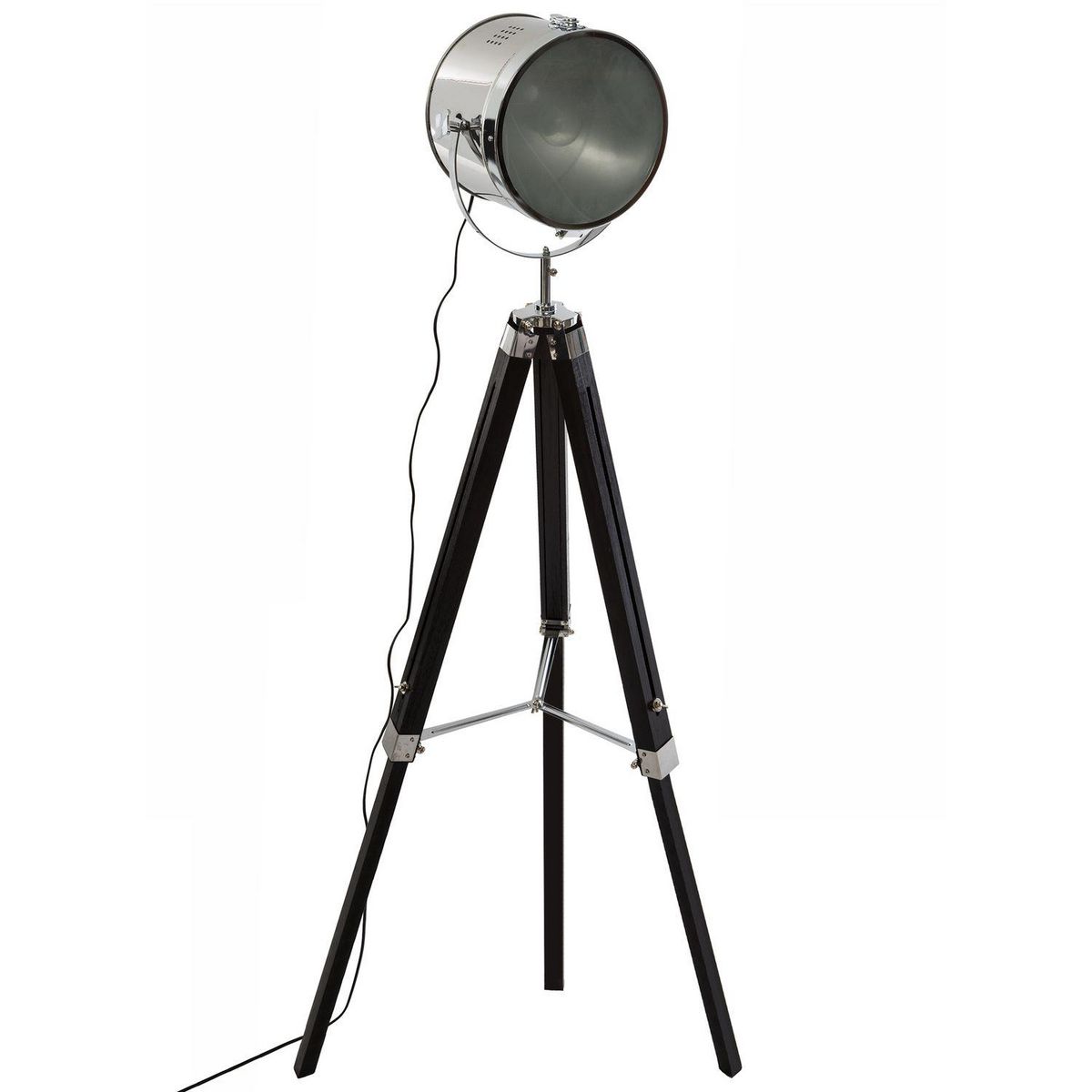 ATMOSPHERA Lampadaires bois et métal Ebor - Hauteur 150 cm - Noir