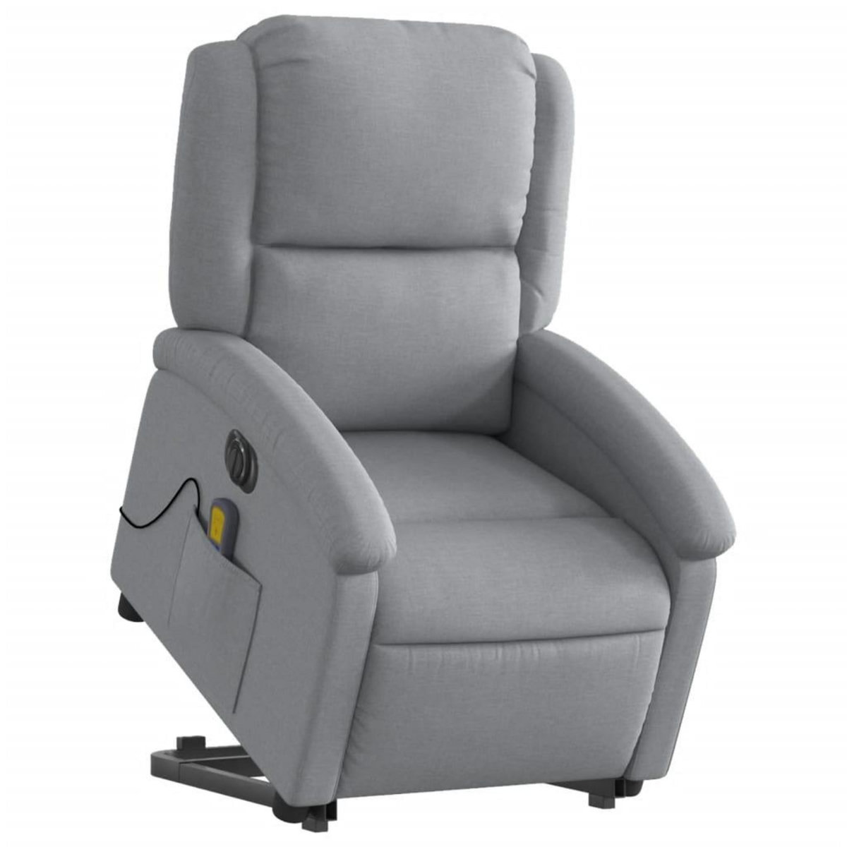 VIDAXL Fauteuil inclinable de massage electrique Gris clair Tissu