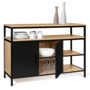 Voir la diapositive 4 : ID MARKET Buffet bas 2 portes noires 100 cm BOSTON design industriel