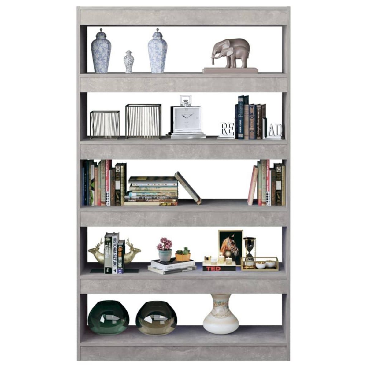 VIDAXL Bibliotheque/Separateur de piece Gris beton 100x30x166 cm