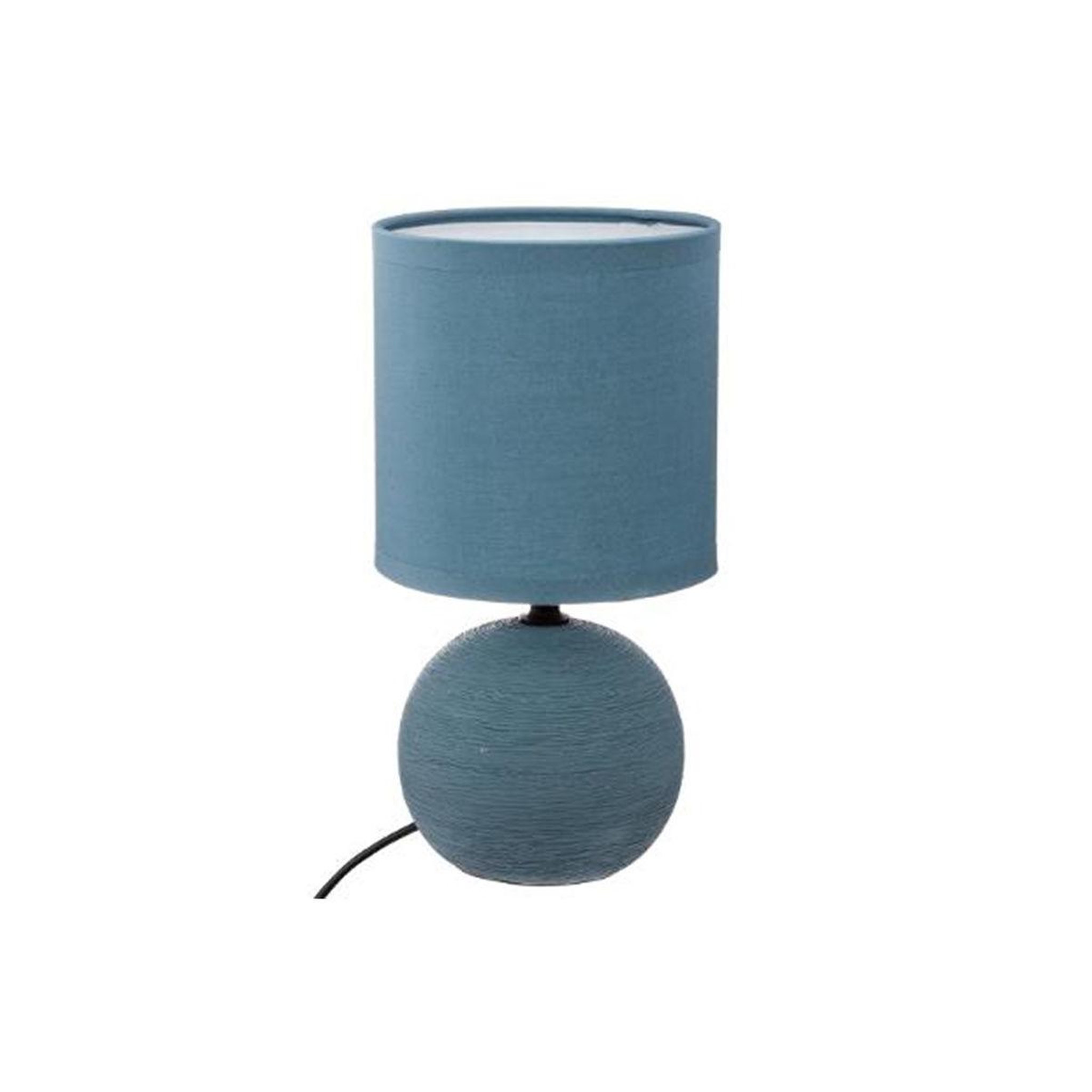 ATMOSPHERA Lampe à poser céramique  boule  25cm bleu