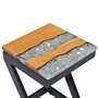VIDAXL Table basse 30 x 30 x 50 cm Bois de teck massif et polyresine