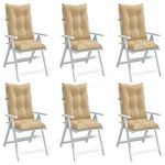 VIDAXL Coussins de chaise a dossier haut lot de 6 beige melange tissu