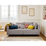 LISA DESIGN Edinburg - canapé modulable 2 places - en velours côtelé. Coloris disponibles : Bleu, Orange, Vert, Gris, Jaune, Beige, Noir