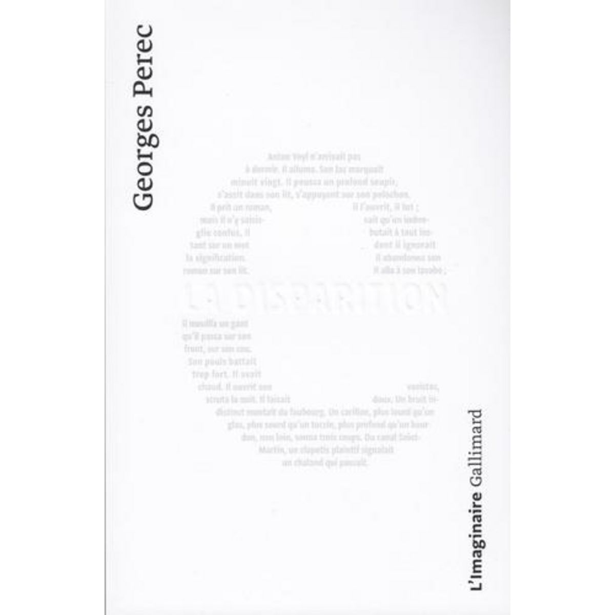 LA DISPARITION, Perec Georges