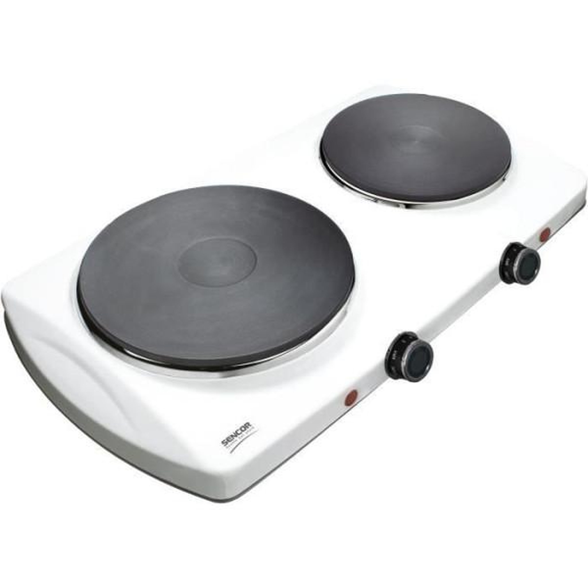 Voir la diapositive 2 : MARKET24 Plaque de Cuisson - Mobile Electrique Plaque de cuisson électrique - SENCOR - SCP 2253WH-EUE4 - 2500 W - 2 foyers - Blanc