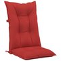 VIDAXL Coussins de chaise de jardin dossier haut lot de 4 rouge tissu
