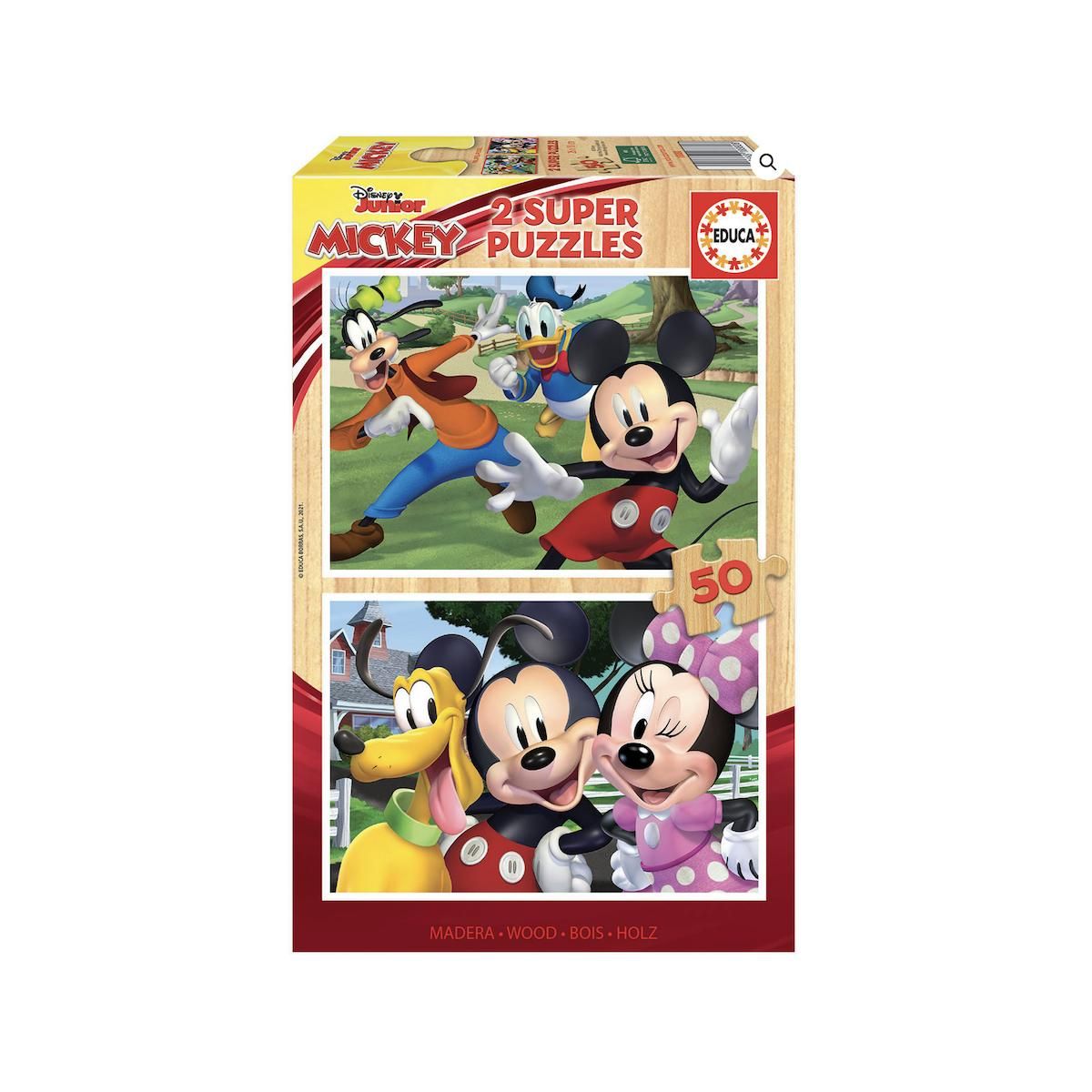 EDUCA 2 supers puzzles mickey 50p bois