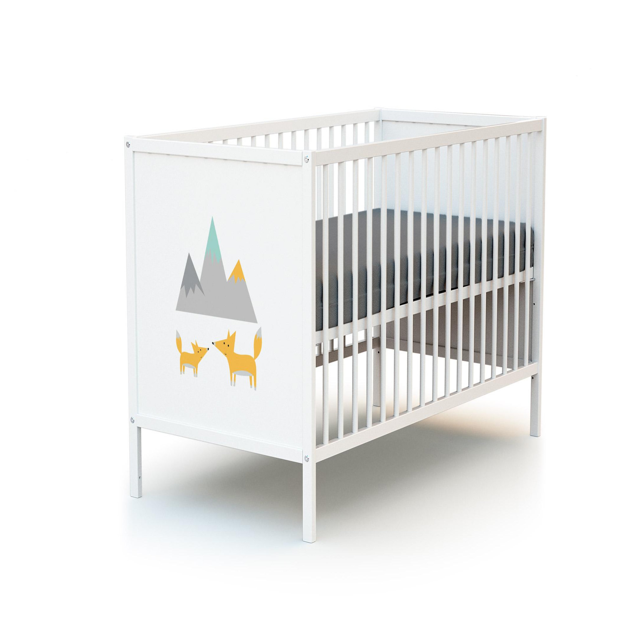 Voir la diapositive 2 : WEBABY Chambre bébé lit et commode à langer en bois ALBA
