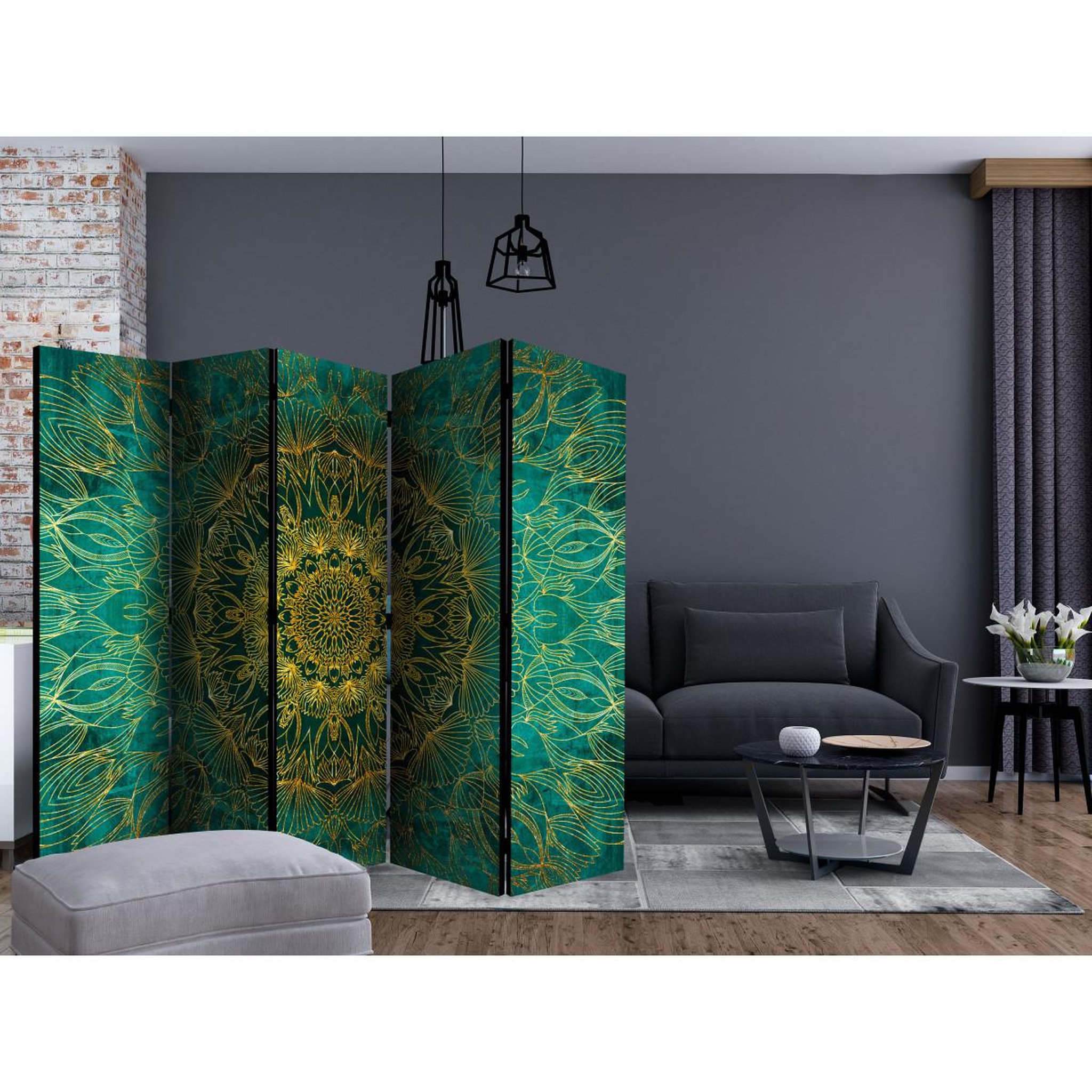 Voir la diapositive 2 : Paris Prix Paravent 5 volets  royal stitching  172x225cm