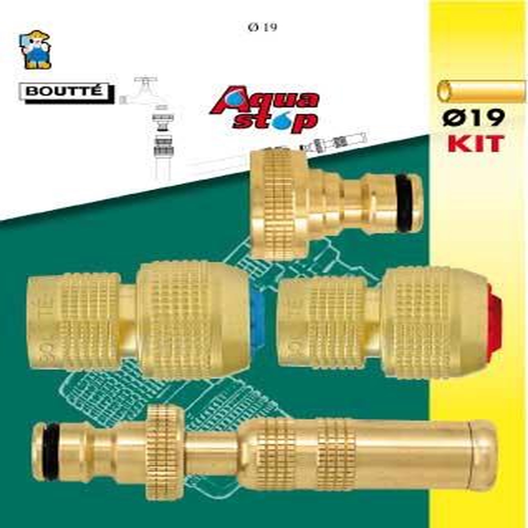 CENTRALE BRICO Kit d'arrosage 4 pièces pour tuyau Ø19