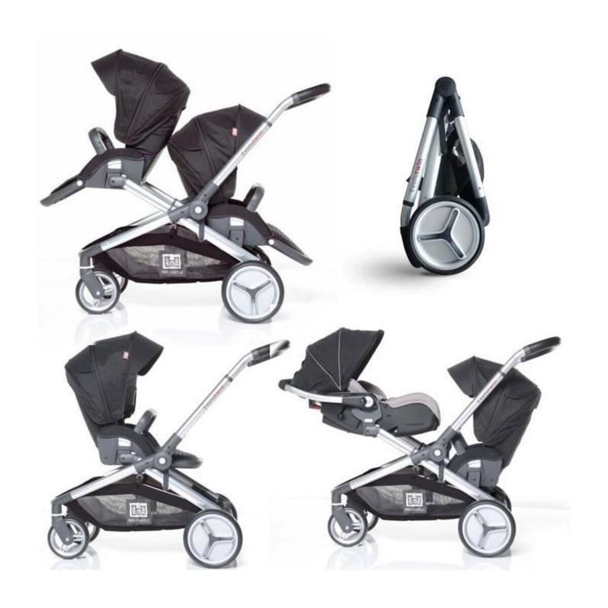 RED CASTLE RED CASTLE Poussette Double Evolutwin Noir