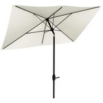 OUTSUNNY Parasol rectangulaire inclinable de jardin avec manivelle métal polyester haute densité anti UV 50+ crème