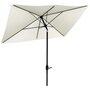 Voir la diapositive 1 : OUTSUNNY Parasol rectangulaire inclinable de jardin avec manivelle métal polyester haute densité anti UV 50+ crème