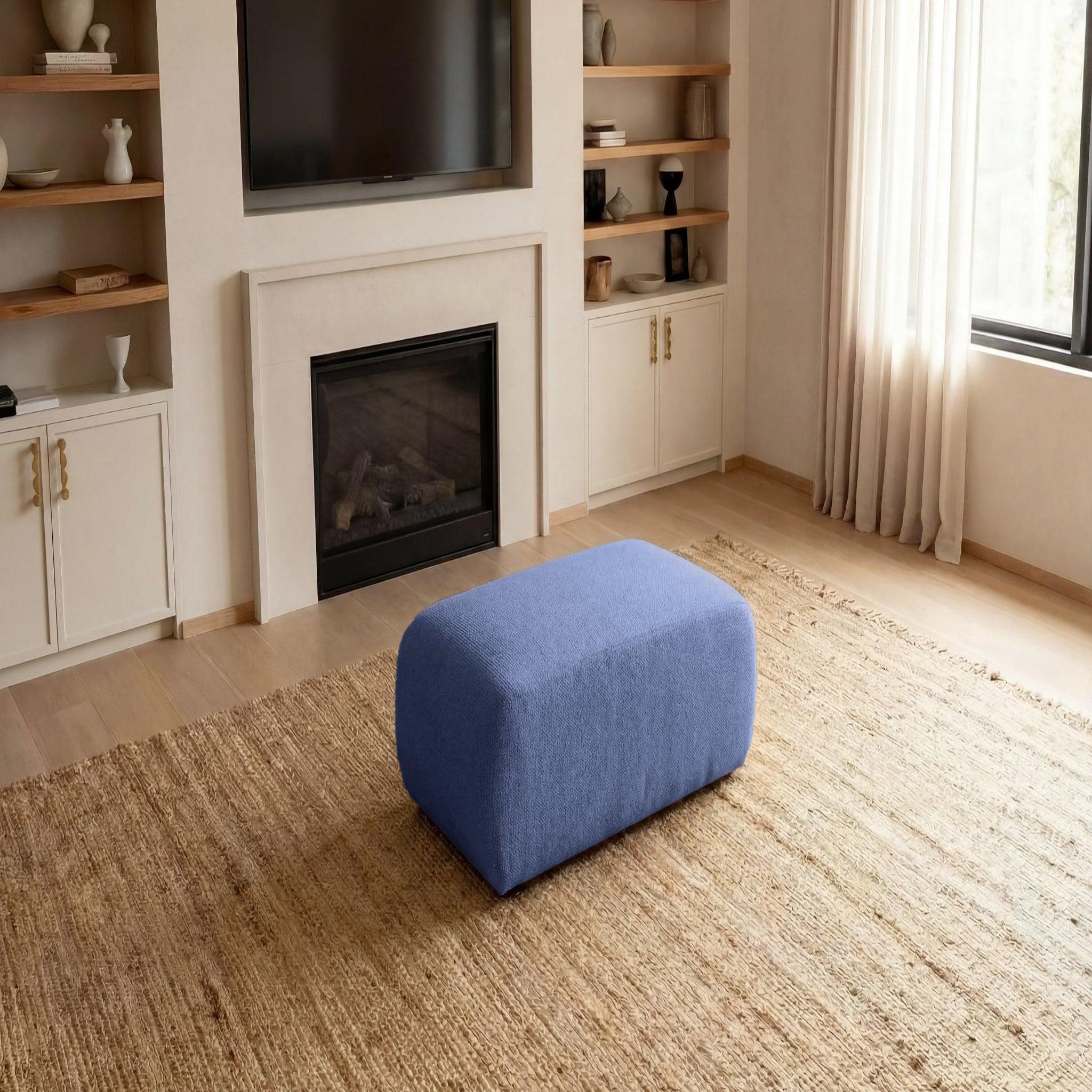 Voir la diapositive 2 : CASANOVA PARIS Sacha - pouf en tissu chiné 105x57x40