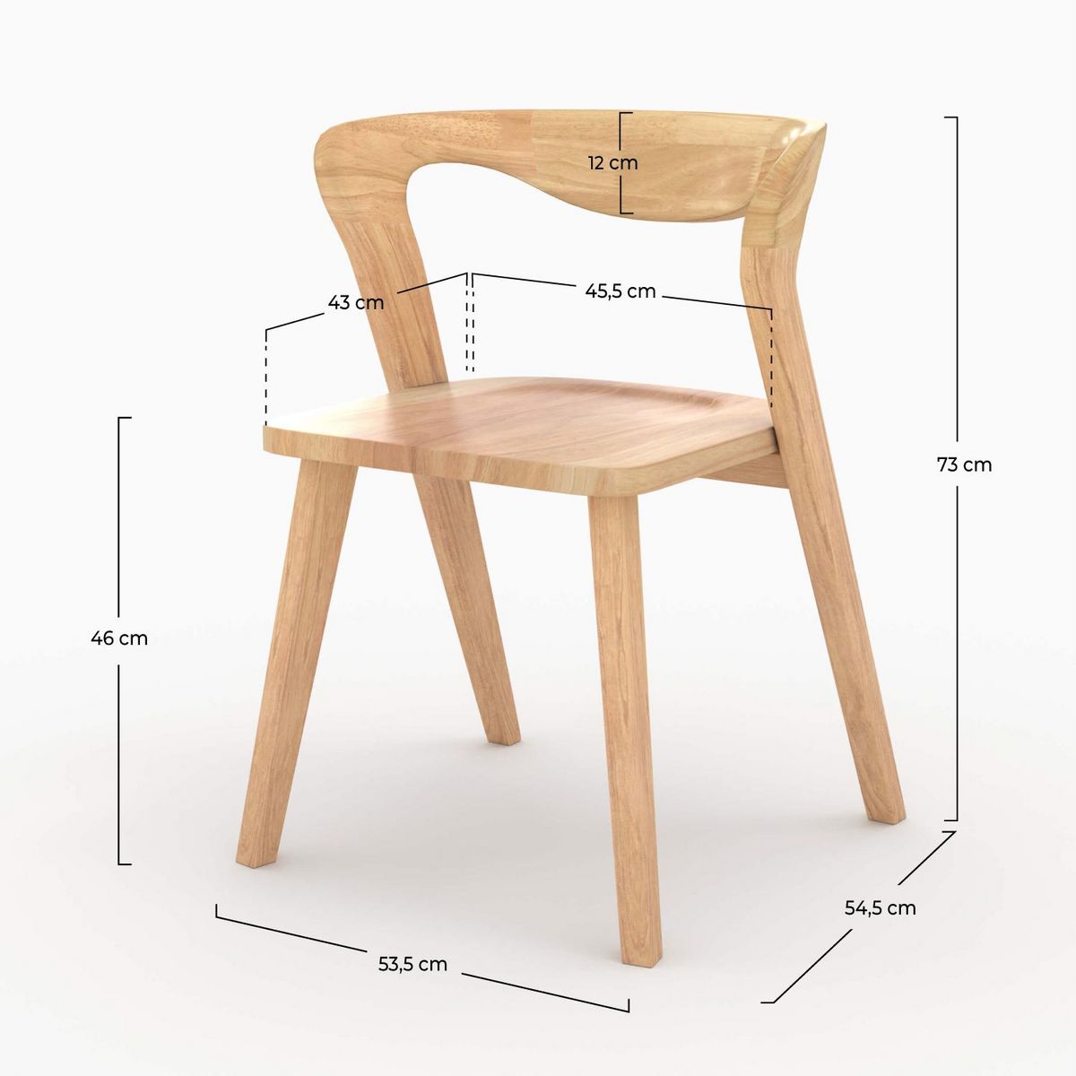 Rendez vous déco Chaise en bois d'hévéa foncé - Vega