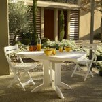 GROSFILLEX Table de jardin pliante - 2/4 places - Résine - Blanc - VEGA
