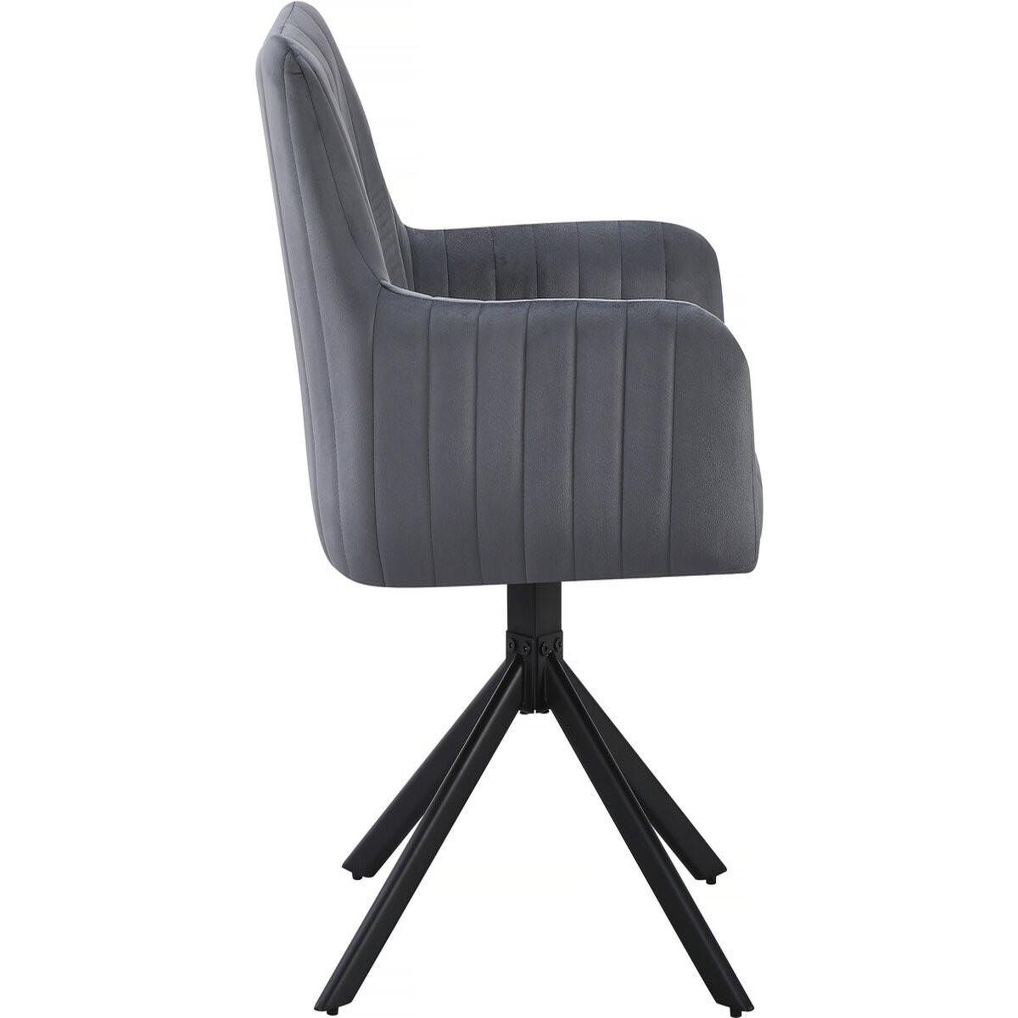 Voir la diapositive 5 : Habitat et Jardin Lot de 2 chaises en tissu  pharell  - 60 x 61 x 91 cm - gris