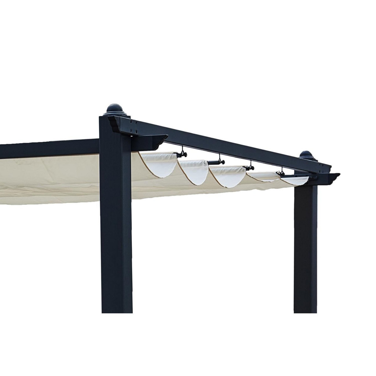 CONCEPT USINE Pergola auto-portée 3 x 4 m avec toile rétractable beige NILA