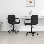 VIDAXL Chaises pivotantes a manger lot de 2 noir velours