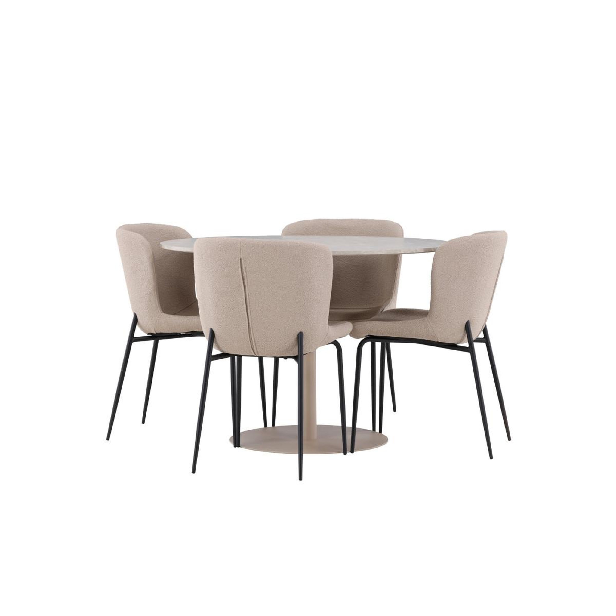 Voir la diapositive 3 : Paris Prix Ensemble table à manger & 4 chaises  lycke & modesto  110cm beige