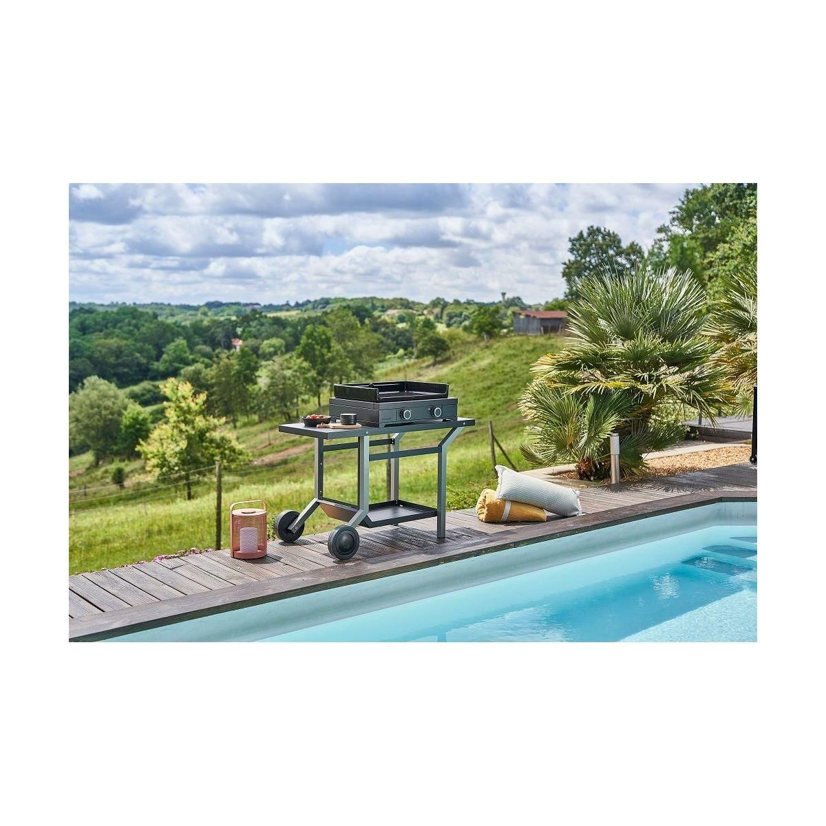 FORGE ADOUR Desserte TRA NG roulante acier Noir et gris, compatible placha de 45 à 75 cm