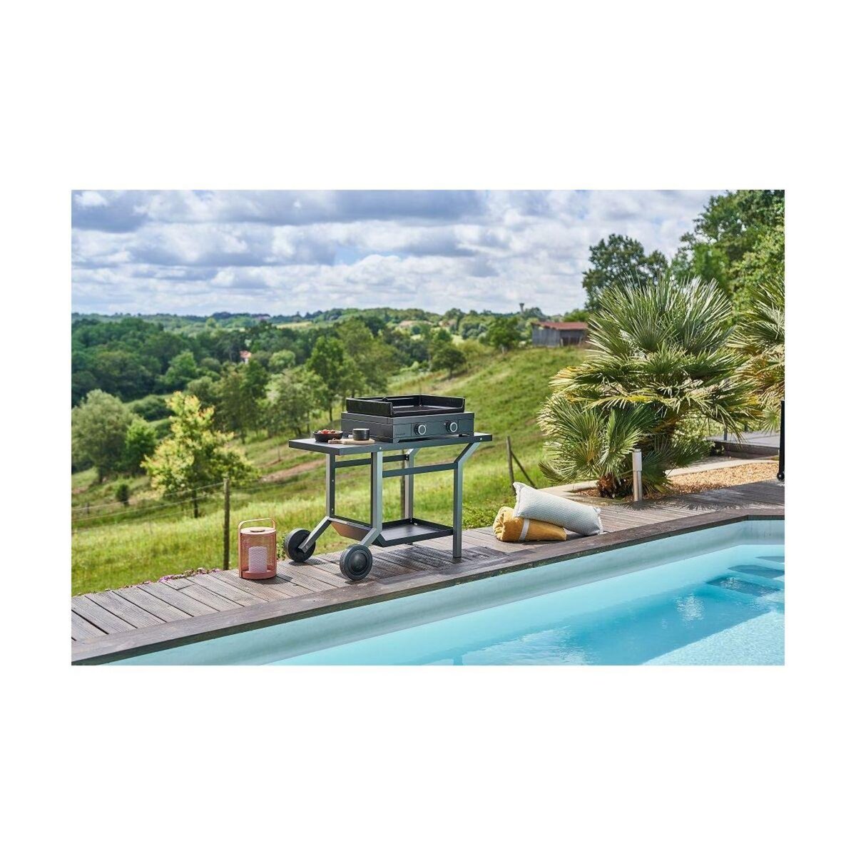 FORGE ADOUR Desserte TRA NG roulante acier Noir et gris, compatible placha de 45 à 75 cm