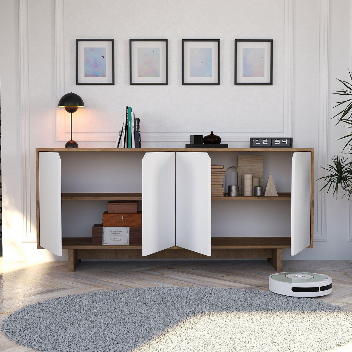 Habitat et Jardin Buffet en bois  Mete  - 180 x 40 x 81 cm - Blanc