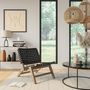 Voir la diapositive 5 : Rendez vous déco Fauteuil de jardin en teck et sangles en tissu noir - Tao