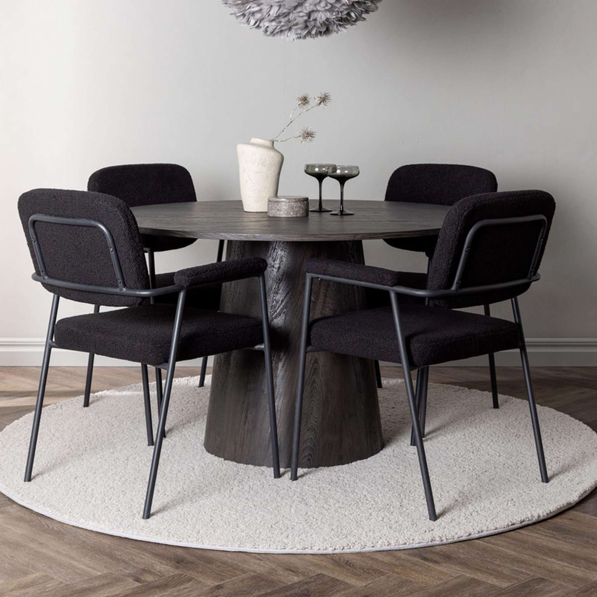 Voir la diapositive 4 : Paris Prix Ensemble table à manger & 4 chaises  lanzo & yesterday  120cm marron & noir