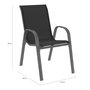 Voir la diapositive 6 : ID MARKET Lot de 4 chaises de jardin LYMA métal et textilène empilables mix color gris, noir et bleu