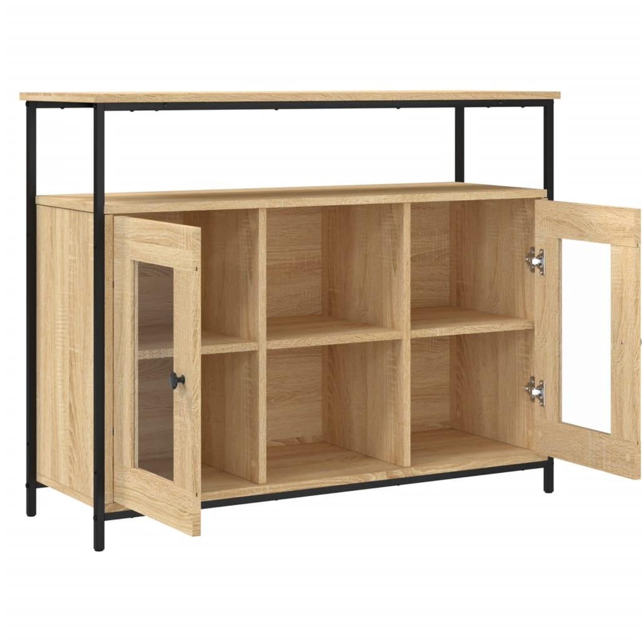 Voir la diapositive 5 : VIDAXL Buffet chene sonoma 100x35x80 cm bois d'ingenierie