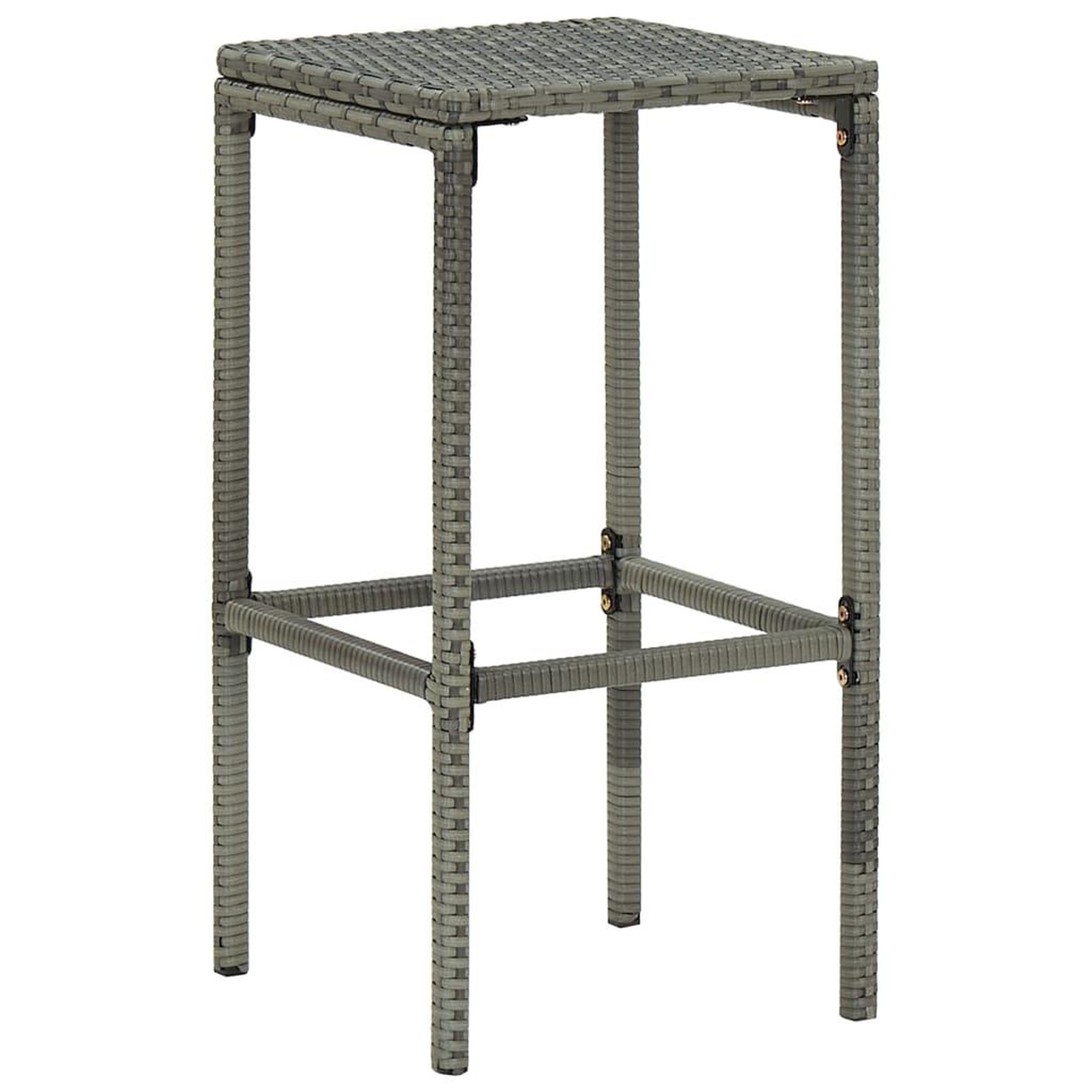 Voir la diapositive 5 : VIDAXL Ensemble de bar de jardin 9 pcs et coussins Resine tressee Gris