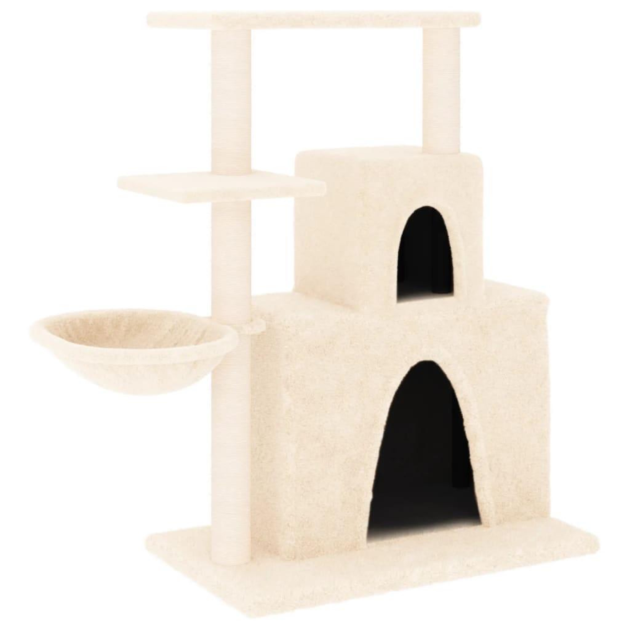 Voir la diapositive 2 : VIDAXL Arbre a chat avec griffoirs en sisal Creme 83 cm
