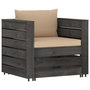 Voir la diapositive 2 : VIDAXL Salon de jardin 2 pcs avec coussins Bois impregne de gris
