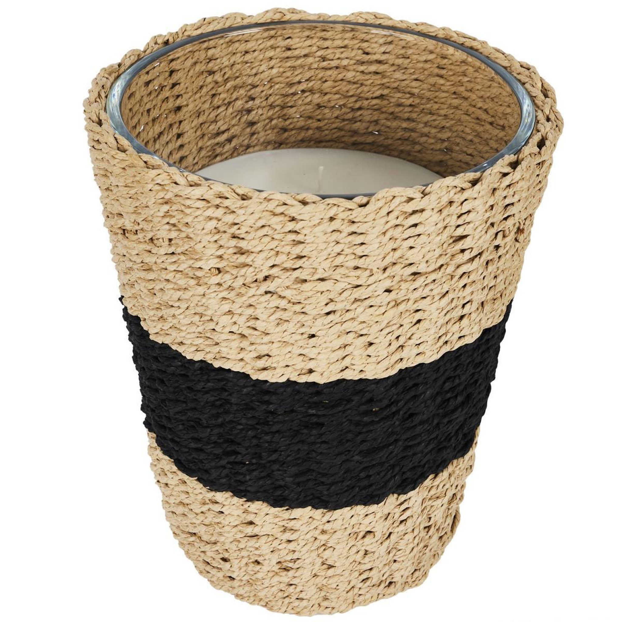 Voir la diapositive 3 : The Home Deco Factory Bougie parfumée  panier tressé  23cm bois & gingembre