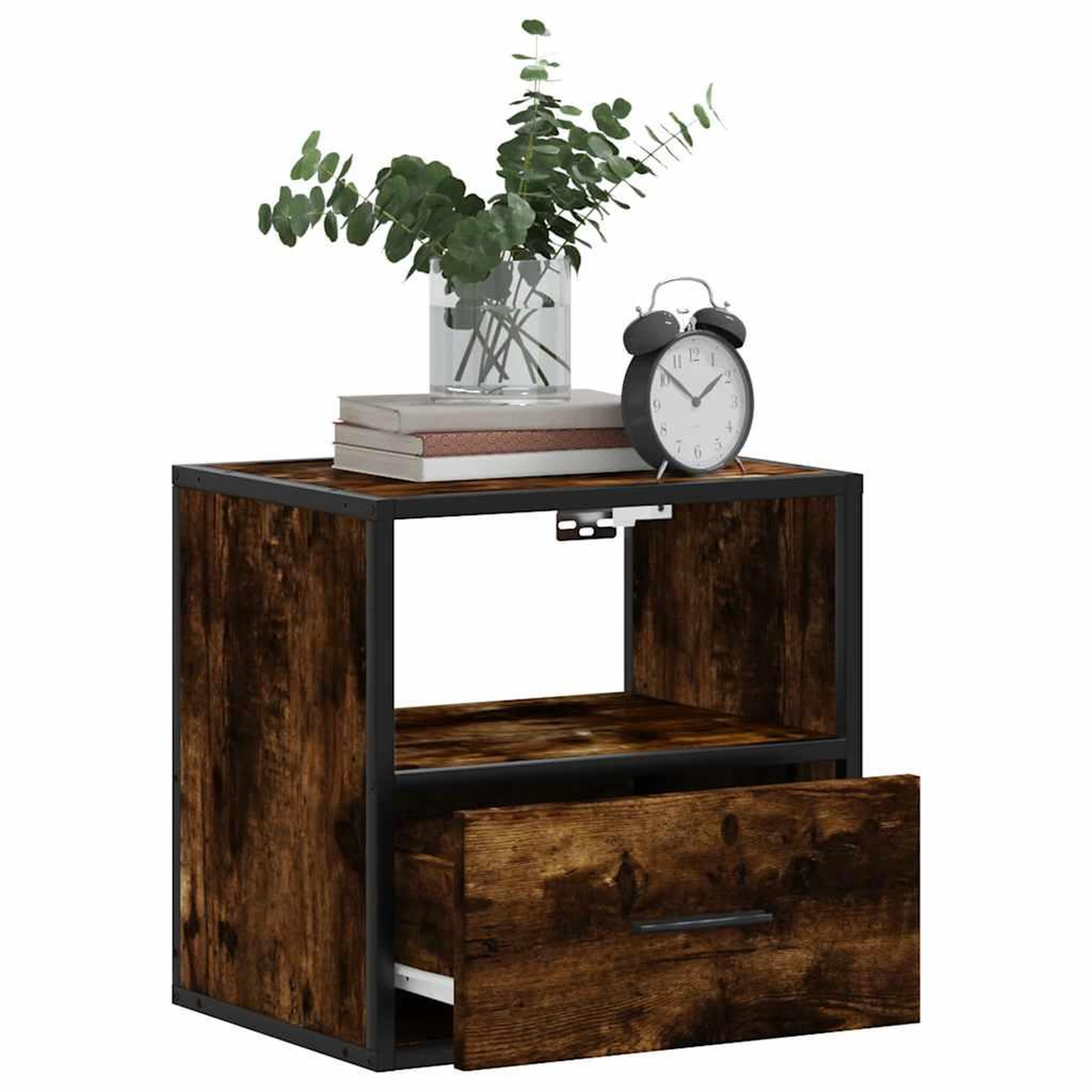 Voir la diapositive 4 : VIDAXL Tables de chevet murales 2 pcs Chene fume 40x31x39,5 cm