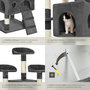 Voir la diapositive 4 : tectake Arbre à chat 170 cm avec griffoir et plateforme d'escalade gris
