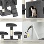 Voir la diapositive 4 : tectake Arbre à chat 170 cm avec griffoir et plateforme d'escalade gris