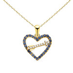 L'ATELIER D'AZUR Collier - Pendentif Or 18 Carats 750/000 Jaune  - Coeur et Flèche - Chaine Dorée